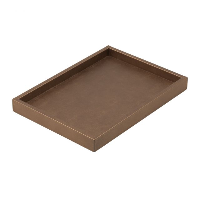 Tray with wooden frame covered in leather - OSVALDO | Giobagnara