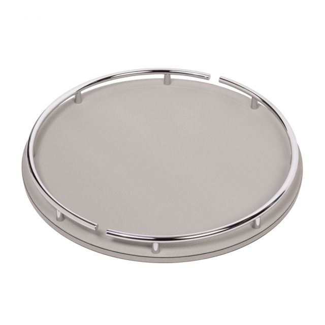 Round tray in wood completely covered in leather - CIRCUS | Giobagnara