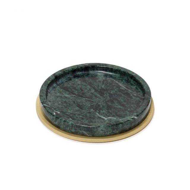 Green Guatemala Marble round Valet Tray - Positano | Giobagnara