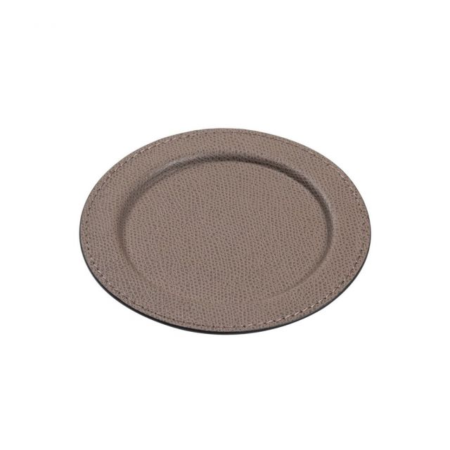 Coaster in metal completely covered in leather - CIRCLE | Giobagnara
