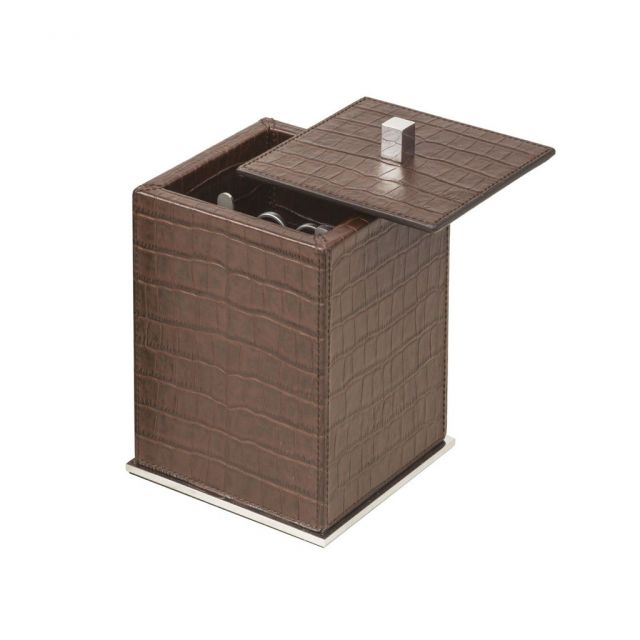 Manicure set with wooden frame entirely covered in calf leather - FIRENZE | Giobagnara