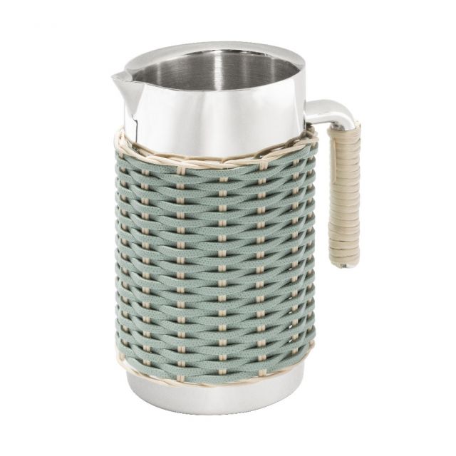 Leaher and rattan pitcher - Nantes | Giobagnara