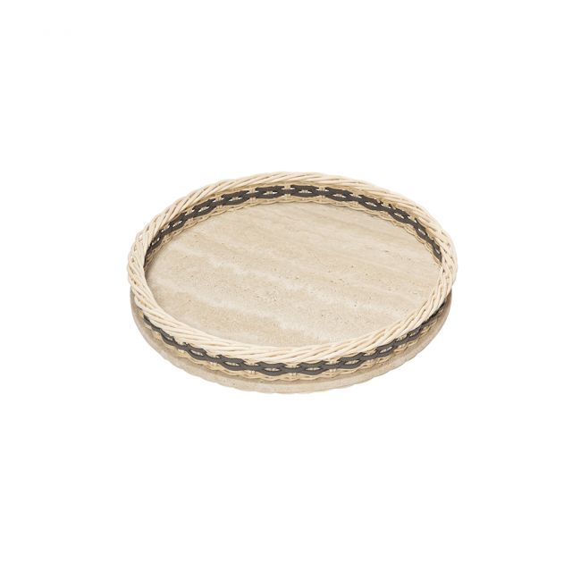 Travertine round tray - Orsay | Giobagnara
