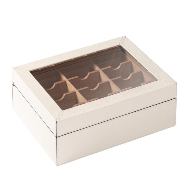 TEA BOX WITH TRANSPARENT PLEXIGLASS LID