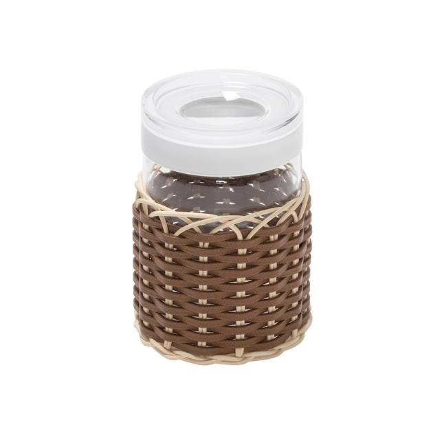LEATHER & RATTAN AIRTIGHT JARS - ALSACE