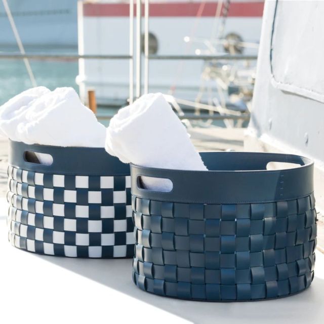 Bestseller product primary image : Round Saddlery Leather Basket | Giobagnara
