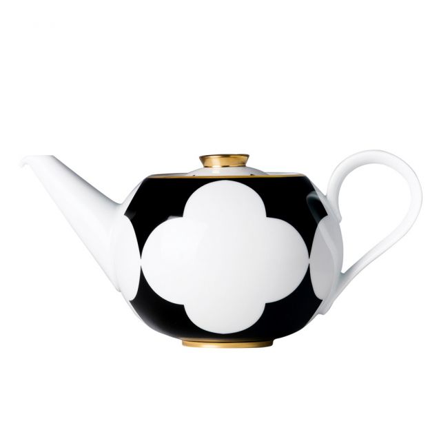 Teapot with tea strainer made of thin porcelain and precious metal - Cadoro | Giobagnara Il Prato Ve...