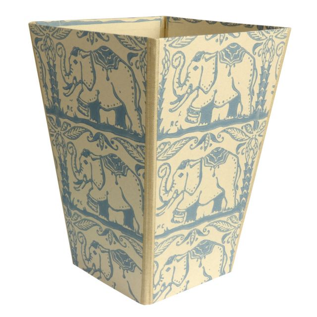 Waste Paper made with rigid cardboard structure covered with hand-printed paper according to Venetia...