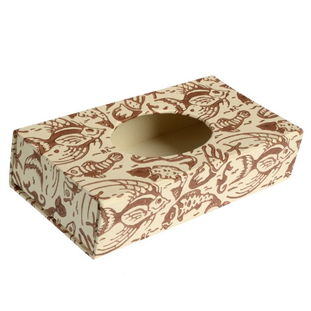 Tissue Holder Rectangular made of rigid cardboard covered with hand-printed paper according to Venet...