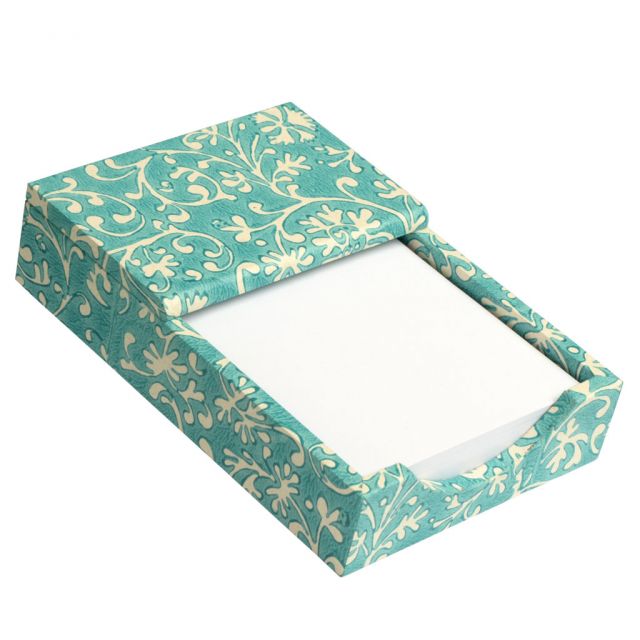 Notepad holder made with wooden structure covered with hand-printed paper according to Venetian trad...