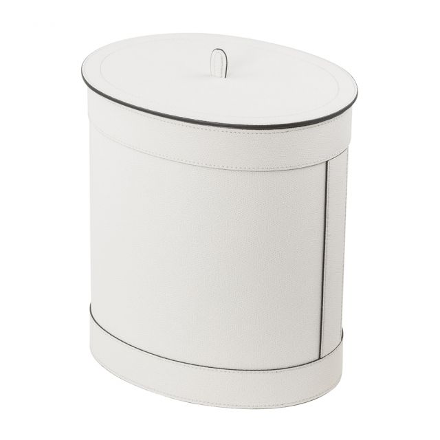 Oval bin covered in leather - CROSBY | Giobagnara