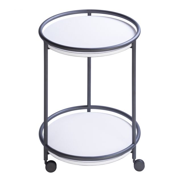 Round Trolleys with wooden frame covered in leather - ARCADE | Giobagnara