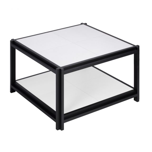 Table in solid walnut or wengè wood and tops in inlaid leather - STRUCTURA | Giobagnara