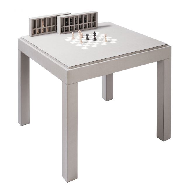 Game table, wooden frame covered in leather - VENEZIA | Giobagnara