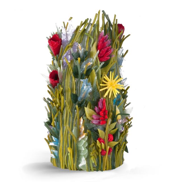 Silicone Rubber Vase handcrafted in Italy  - Green path large | Giobagnara Il Prato Venezia