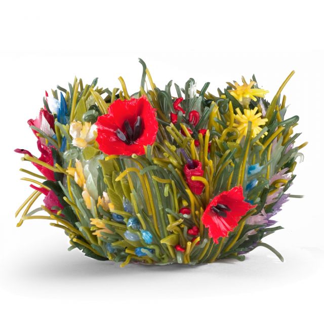 Silicone Rubber Vase handcrafted in Italy  - Green path medium | Giobagnara Il Prato Venezia