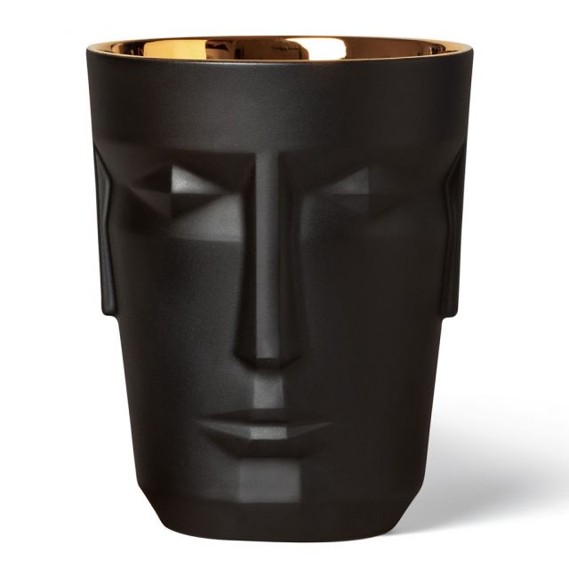 Ice bucket black gold in wafer-thin porcelain and finest precious metal and 24 carat gold  - PROMETH...