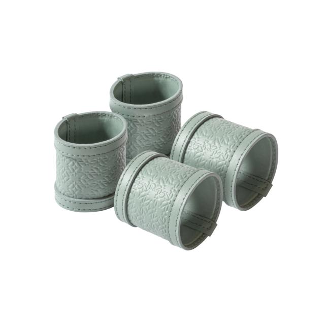 SET OF 4 MONOGRAM LEATHER NAPKIN RING - GIOBAGNARA X ELIE SAAB