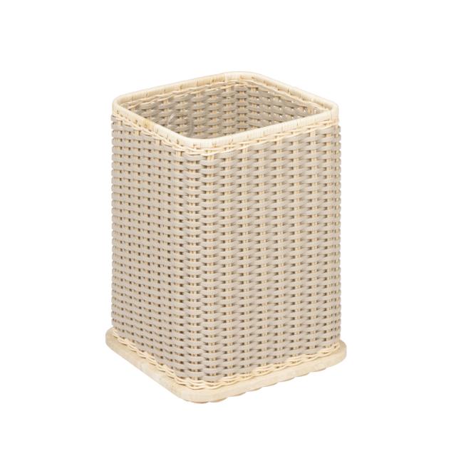 LEATHER&RATTAN TRAVERTINE BIN - ALBI
