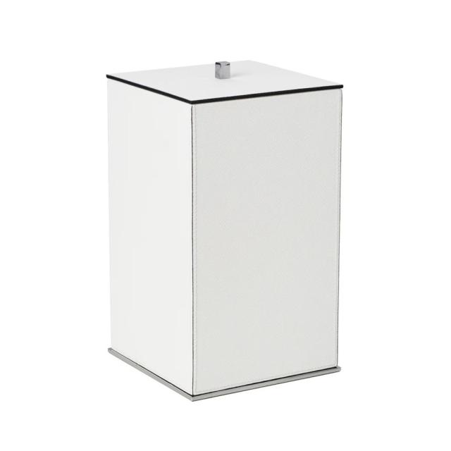 Square bin covered in leather - Firenze