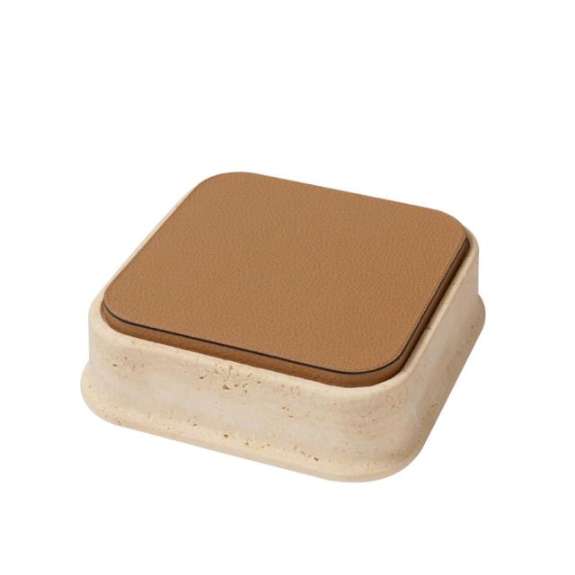 LEATHER & MARBLE SQUARE BOX - RODI