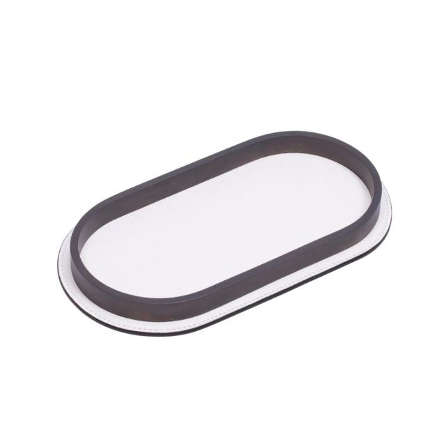 long valet tray in leather - Regis | Giobagnara