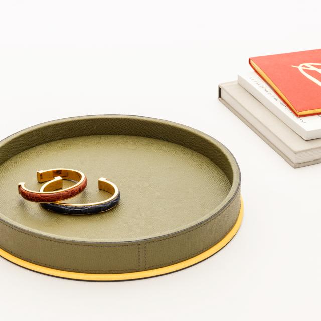 NewIn product primary image : LEATHER & METAL ROUND VALET TRAY - POLO