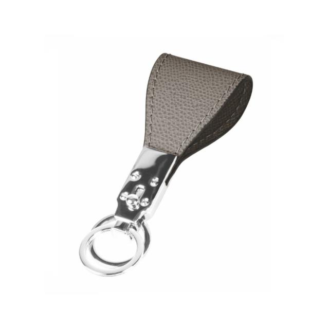 Key rings in leather and chrome metal by Giobagnara