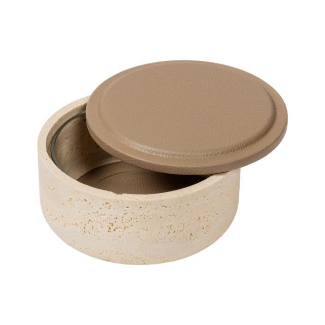 LEATHER & MARBLE BOWL - NAXOS