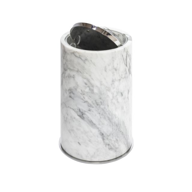 ARABESCATO WHITE ROUND MARBLE BIN - POSITANO