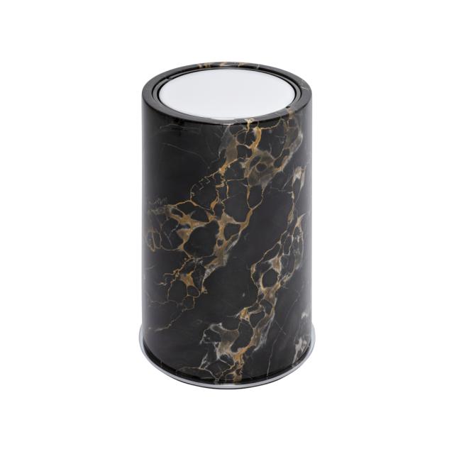 BLACK PORTORO ROUND MARBLE BIN - POSITANO