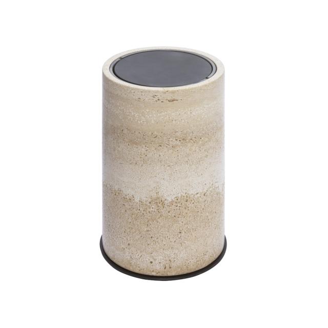 TRAVERTINE ROUND MARBLE BIN - POSITANO