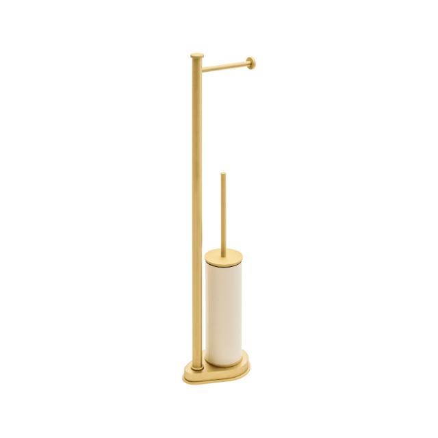 LEATHER FREESTANDING TOILET BRUSH AND PAPER HOLDER - POSITANO