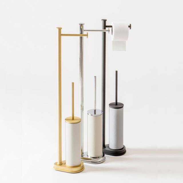 NewIn product primary image : LEATHER FREESTANDING TOILET BRUSH AND PAPER HOLDER - POSITANO