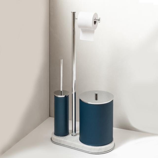 NewIn product primary image : LEATHER & MARBLE FREESTANDING TOILET BRUSH AND PAPER HOLDER WITH BIN -