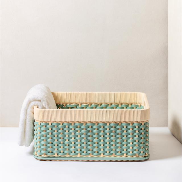 NewIn product primary image : LEATHER & RATTAN STORAGE BASKET - ORSAY