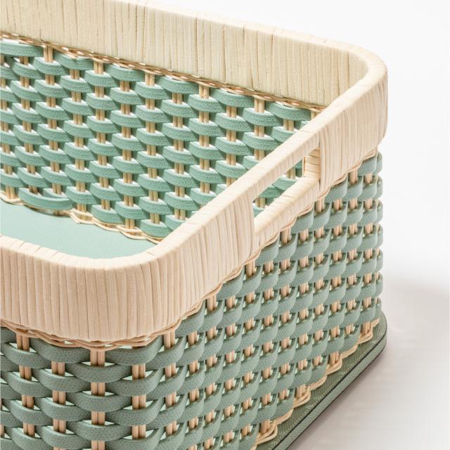 NewIn product secondary image : LEATHER & RATTAN STORAGE BASKET - ORSAY