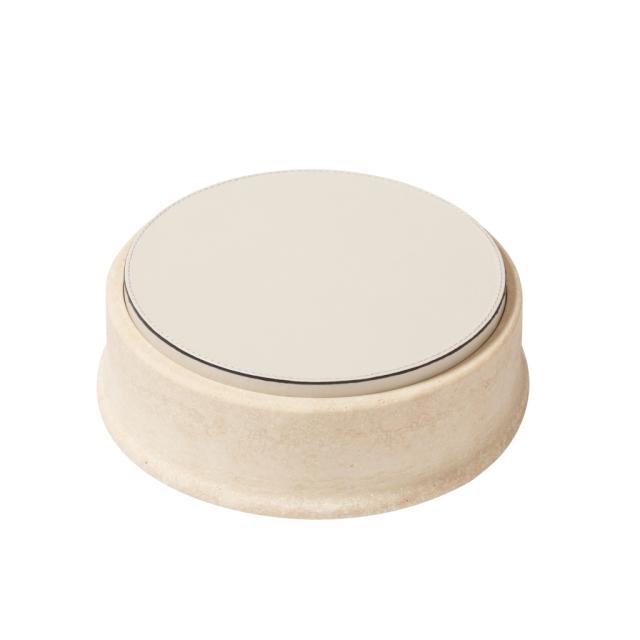 LEATHER & MARBLE ROUND BOX - RODI