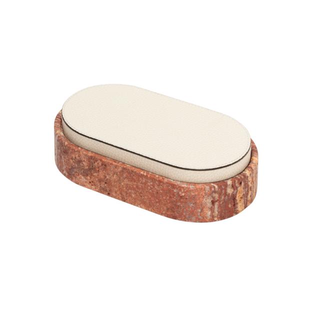 LEATHER & MARBLE OVAL BOX - GIZA